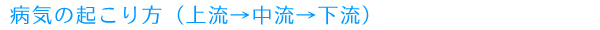 病気の起こり方（上流→中流→下流）